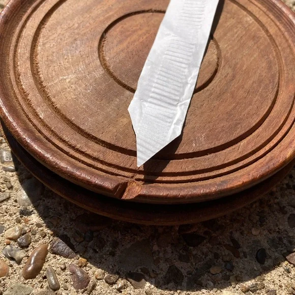 Wood Vintage coaster set - Picture 8 of 12